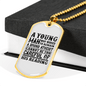 A Young Man Necklace Stainless Steel or 18k Gold Dog Tag 24" Chain-Express Your Love Gifts