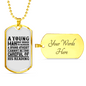 A Young Man Necklace Stainless Steel or 18k Gold Dog Tag 24" Chain-Express Your Love Gifts