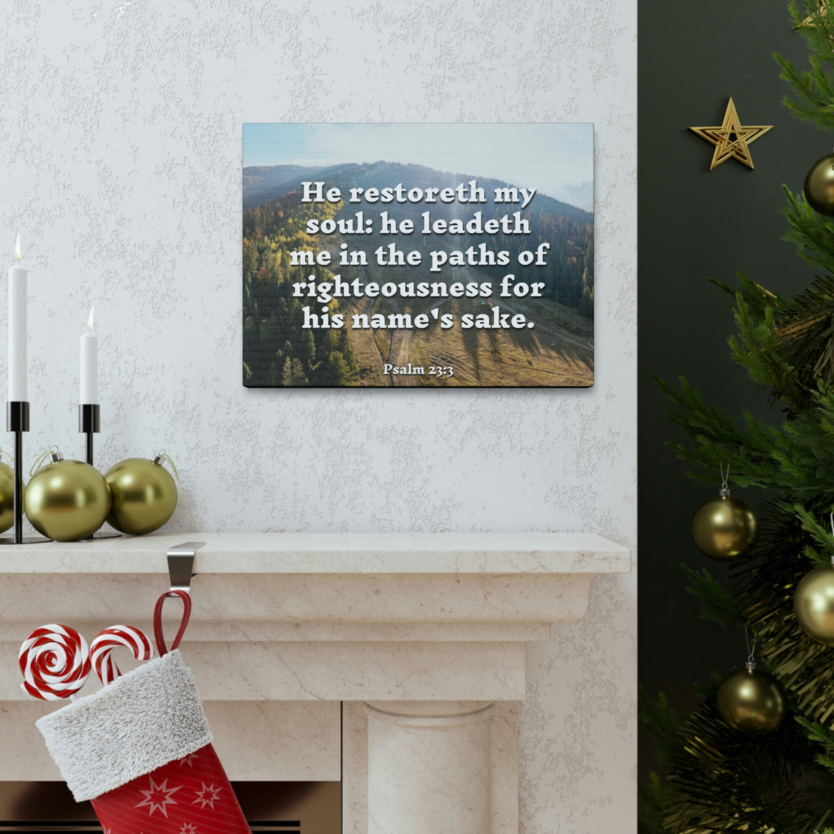 Scripture Walls Paths Of Righteousness Psalm 23:3 Christian Wall Art Bible Verse Print Ready to Hang-Express Your Love Gifts