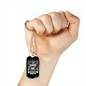 Abhor What Is Evil Romans 12:9 Necklace Stainless Steel or 18k Gold Dog Tag 24" Chain-Express Your Love Gifts