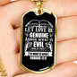 Abhor What Is Evil Romans 12:9 Necklace Stainless Steel or 18k Gold Dog Tag 24" Chain-Express Your Love Gifts
