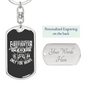 Absolute Firefighter Volunteer Keychain Stainless Steel or 18k Gold Dog Tag Keyring-Express Your Love Gifts