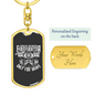 Absolute Firefighter Volunteer Keychain Stainless Steel or 18k Gold Dog Tag Keyring-Express Your Love Gifts