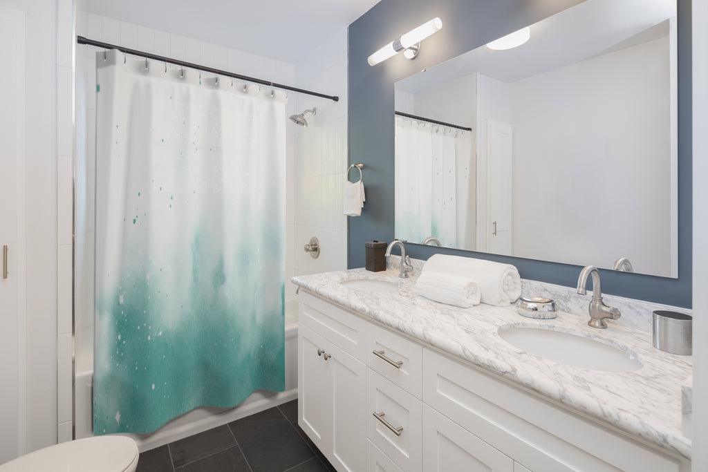 Abstract Splashed Watercolor Stylish Design 71" x 74" Elegant Waterproof Shower Curtain for a Spa-like Bathroom Paradise Exceptional Craftsmanship-Express Your Love Gifts