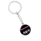 Abyssinian Cat Mom Keychain Stainless Steel or 18k Gold Circle Pendant-Express Your Love Gifts