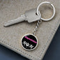 Abyssinian Cat Mom Keychain Stainless Steel or 18k Gold Circle Pendant-Express Your Love Gifts