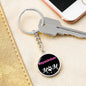 Abyssinian Cat Mom Keychain Stainless Steel or 18k Gold Circle Pendant-Express Your Love Gifts