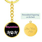 Abyssinian Cat Mom Keychain Stainless Steel or 18k Gold Circle Pendant-Express Your Love Gifts