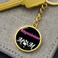 Abyssinian Cat Mom Keychain Stainless Steel or 18k Gold Circle Pendant-Express Your Love Gifts