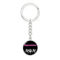 Abyssinian Cat Mom Keychain Stainless Steel or 18k Gold Circle Pendant-Express Your Love Gifts