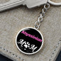 Abyssinian Cat Mom Keychain Stainless Steel or 18k Gold Circle Pendant-Express Your Love Gifts