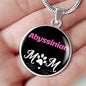 Abyssinian Cat Mom Necklace Circle Pendant Stainless Steel or 18k Gold 18-22"-Express Your Love Gifts