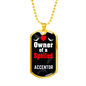 Accentor Bird Necklace Stainless Steel or 18k Gold Dog Tag 24" Chain-Express Your Love Gifts