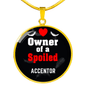 Accentor Bird Owner Necklace Circle Pendant Stainless Steel or 18k Gold 18-22"-Express Your Love Gifts