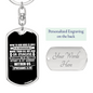 According To His Power Ephesians 3:20 Keychain Stainless Steel or 18k Gold Dog Tag Keyring-Express Your Love Gifts