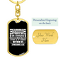 According To His Power Ephesians 3:20 Keychain Stainless Steel or 18k Gold Dog Tag Keyring-Express Your Love Gifts