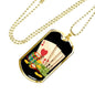 Ace Card Gamble Dog Tag Stainless Steel or 18k Gold 24" Chain-Express Your Love Gifts