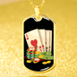 Ace Card Gamble Dog Tag Stainless Steel or 18k Gold 24" Chain-Express Your Love Gifts
