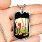 Ace Card Gamble Dog Tag Stainless Steel or 18k Gold 24" Chain-Express Your Love Gifts