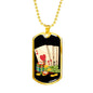 Ace Card Gamble Dog Tag Stainless Steel or 18k Gold 24" Chain-Express Your Love Gifts