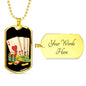 Ace Card Gamble Dog Tag Stainless Steel or 18k Gold 24" Chain-Express Your Love Gifts