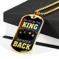 Ace Is Back Casino Dog Tag Stainless Steel or 18k Gold 24" Chain-Express Your Love Gifts