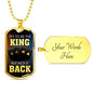 Ace Is Back Casino Dog Tag Stainless Steel or 18k Gold 24" Chain-Express Your Love Gifts