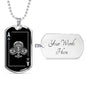 Ace Of Clubs Dog Tag Stainless Steel or 18k Gold 24" Chain-Express Your Love Gifts
