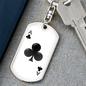 Ace of Clubs Gambler Keychain Stainless Steel or 18k Gold Dog Tag Keyring-Express Your Love Gifts