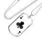 Ace of Clubs Gambler Necklace Stainless Steel or 18k Gold Dog Tag 24" Chain-Express Your Love Gifts