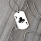 Ace of Clubs Gambler Necklace Stainless Steel or 18k Gold Dog Tag 24" Chain-Express Your Love Gifts