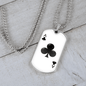 Ace of Clubs Gambler Necklace Stainless Steel or 18k Gold Dog Tag 24" Chain-Express Your Love Gifts