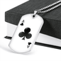 Ace of Clubs Gambler Necklace Stainless Steel or 18k Gold Dog Tag 24" Chain-Express Your Love Gifts