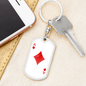 Ace of Diamonds Gambler Keychain Stainless Steel or 18k Gold Dog Tag Keyring-Express Your Love Gifts