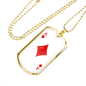 Ace of Diamonds Gambler Necklace Stainless Steel or 18k Gold Dog Tag 24" Chain-Express Your Love Gifts
