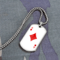 Ace of Diamonds Gambler Necklace Stainless Steel or 18k Gold Dog Tag 24" Chain-Express Your Love Gifts