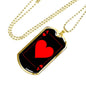 Ace Of Hearts Dog Tag Stainless Steel or 18k Gold 24" Chain-Express Your Love Gifts