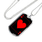 Ace Of Hearts Dog Tag Stainless Steel or 18k Gold 24" Chain-Express Your Love Gifts