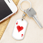 Ace of Hearts Gambler Keychain Stainless Steel or 18k Gold Dog Tag Keyring-Express Your Love Gifts