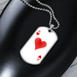Ace of Hearts Gambler Necklace Stainless Steel or 18k Gold Dog Tag 24" Chain-Express Your Love Gifts