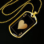 Ace Of Hearts Gold Dog Tag Stainless Steel or 18k Gold 24" Chain-Express Your Love Gifts