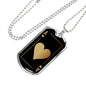 Ace Of Hearts Gold Dog Tag Stainless Steel or 18k Gold 24" Chain-Express Your Love Gifts