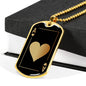Ace Of Hearts Gold Dog Tag Stainless Steel or 18k Gold 24" Chain-Express Your Love Gifts