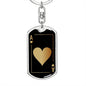 Ace Of Hearts Gold Keychain Dog Tag Stainless Steel or 18k Gold-Express Your Love Gifts