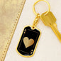 Ace Of Hearts Gold Keychain Dog Tag Stainless Steel or 18k Gold-Express Your Love Gifts