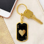 Ace Of Hearts Gold Keychain Dog Tag Stainless Steel or 18k Gold-Express Your Love Gifts