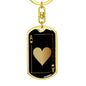 Ace Of Hearts Gold Keychain Dog Tag Stainless Steel or 18k Gold-Express Your Love Gifts