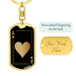 Ace Of Hearts Gold Keychain Dog Tag Stainless Steel or 18k Gold-Express Your Love Gifts