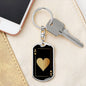 Ace Of Hearts Gold Keychain Dog Tag Stainless Steel or 18k Gold-Express Your Love Gifts