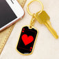 Ace Of Hearts Keychain Dog Tag Stainless Steel or 18k Gold-Express Your Love Gifts